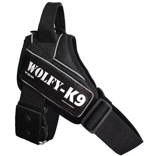Ham K9 negru reflectorizant din Cordura 1000D