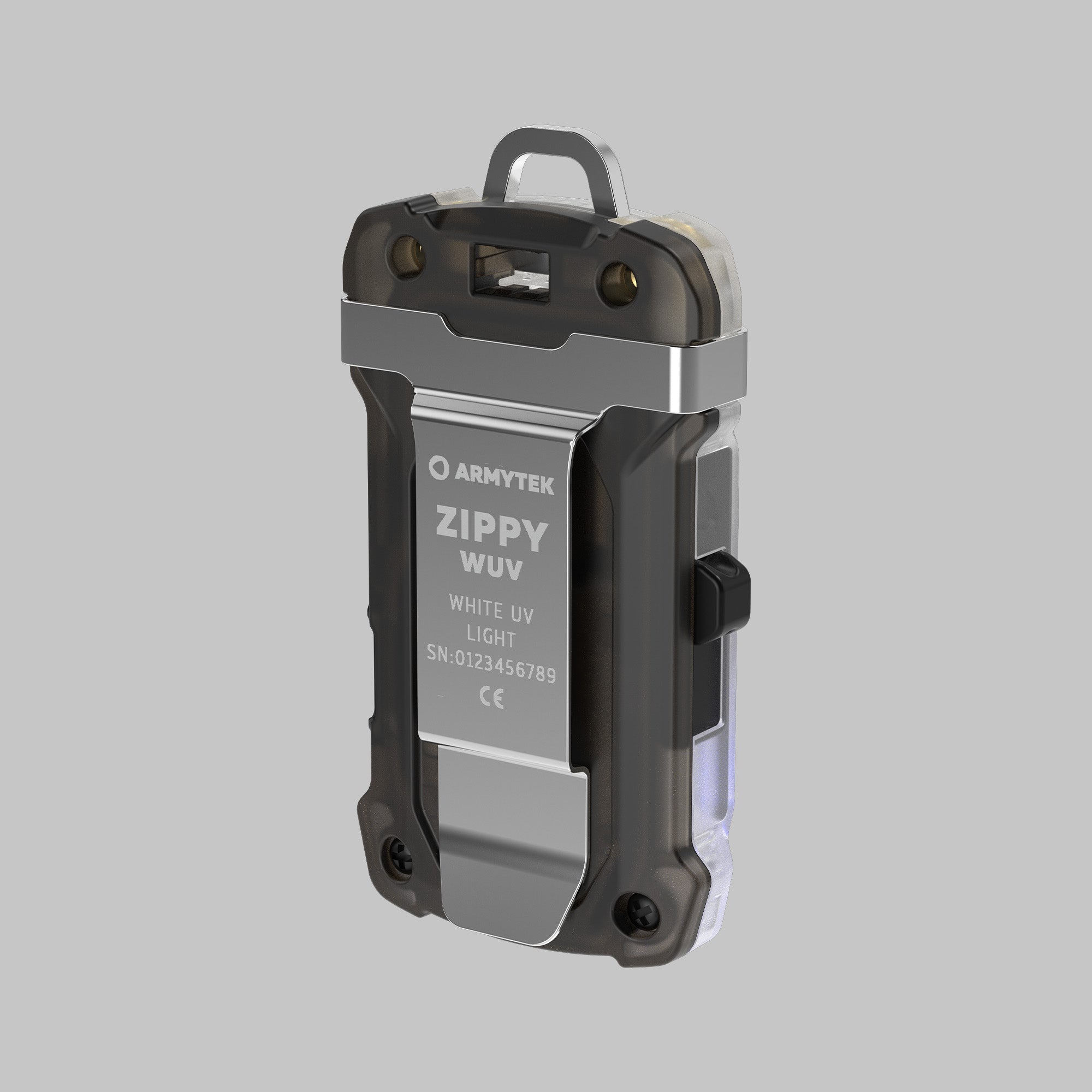 Armytek Zippy WUV vedere laterală cu clips