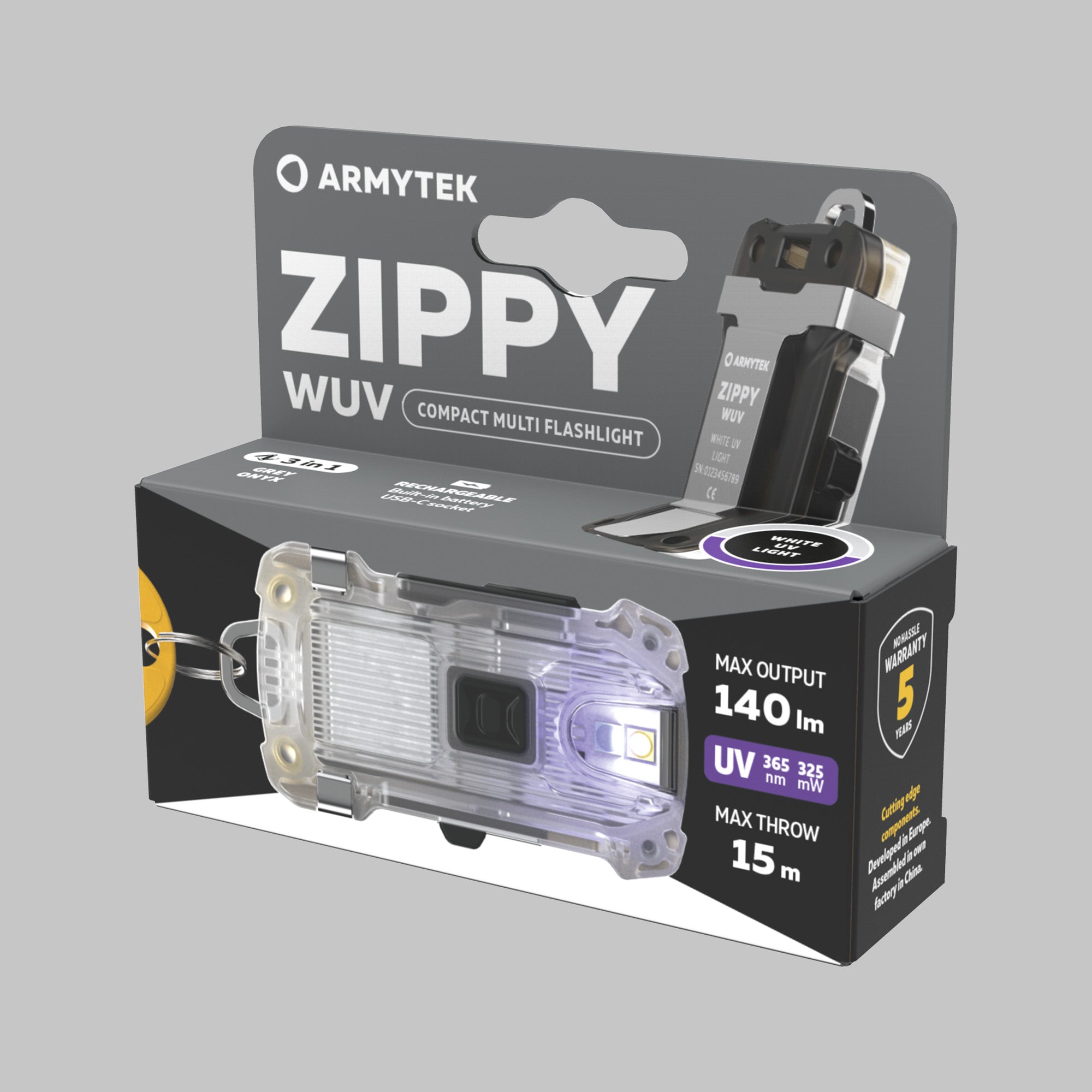 Armytek Zippy WUV cu lumină albă și UV