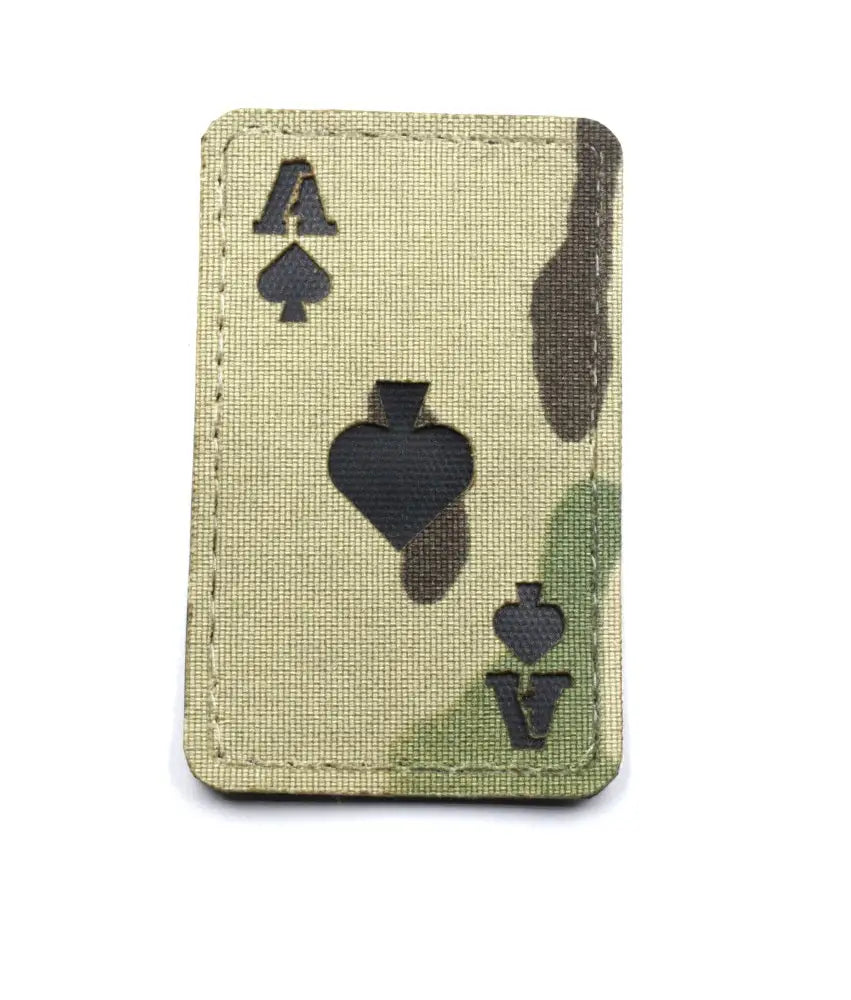 Patch Ace of Spades Skull Laser Cut Multicam 80x50 mm cu Velcro