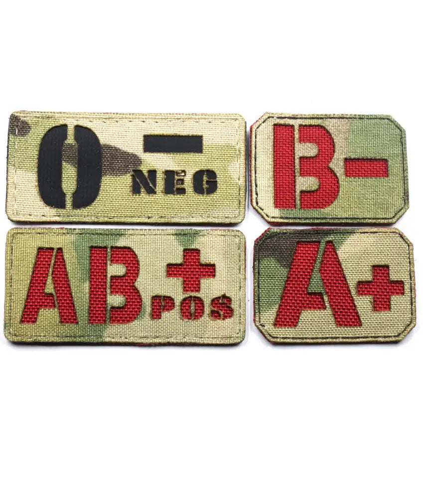 Patch grupa sanguina Laser Cut Multicam cu Velcro O A B AB pozitiv negativ