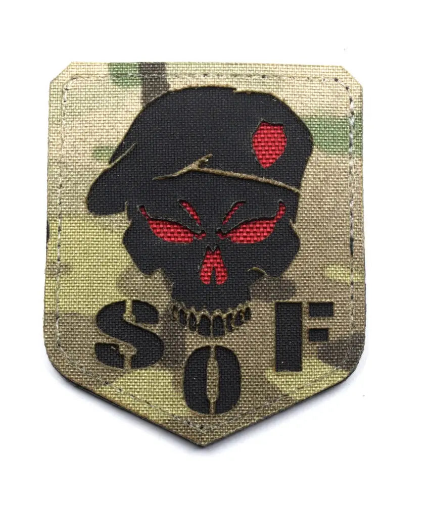 Patch SOF Skull Beret Laser Cut 85x70 mm cu Velcro