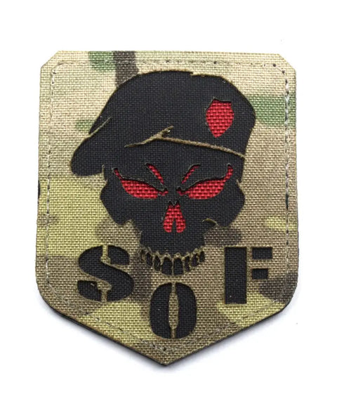 Patch SOF Skull Beret Laser Cut 85x70 mm cu Velcro