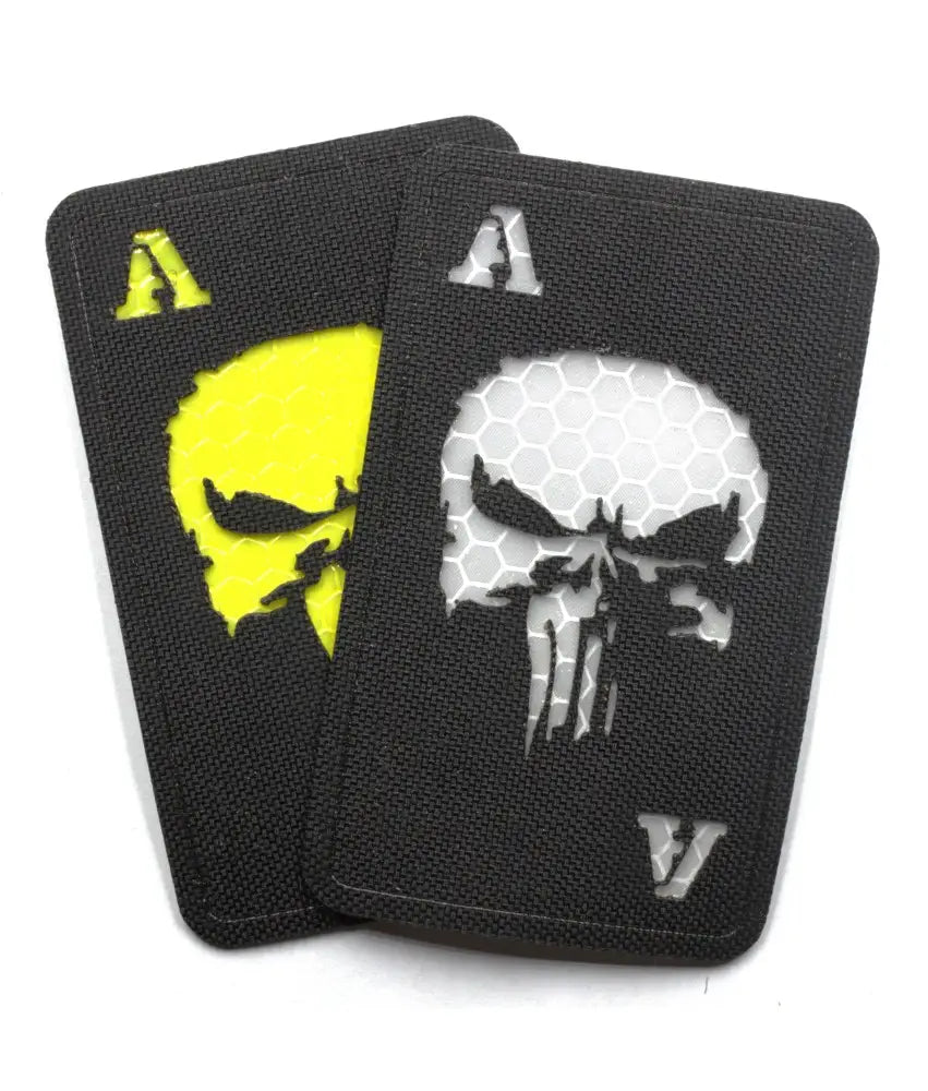 Patch AS Skull reflectorizant alb cu Velcro