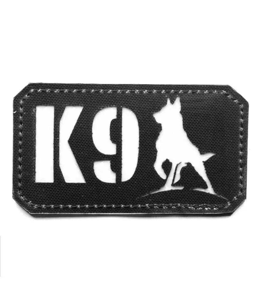 Patch K9 Logo 1 alb reflectorizant cu Velcro