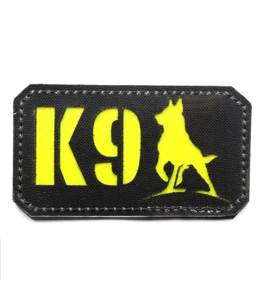 Patch K9 Logo 1 galben reflectorizant cu Velcro