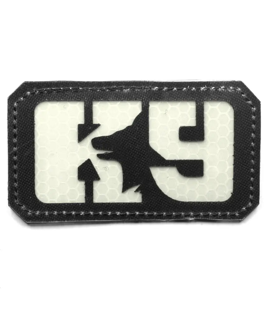 Patch K9 Logo 3 alb reflectorizant cu Velcro