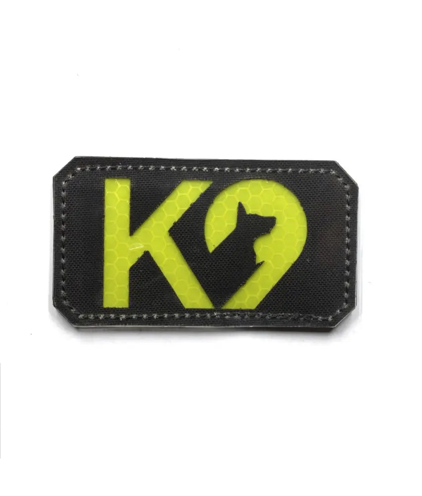 Patch K9 Logo 2 galben reflectorizant – 90 × 50 mm
