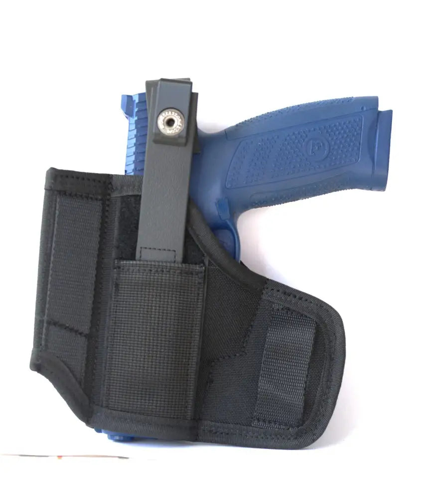 Toc pistol cu chinga de retentie si prindere pe centura
