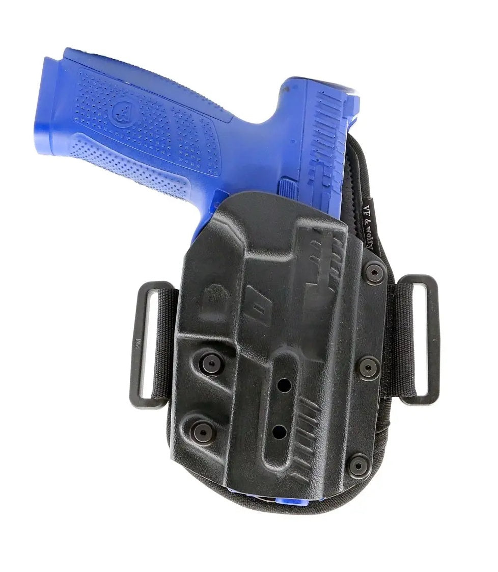 Toc hibrid CZ P10 OWB din Kydex Cordura si piele