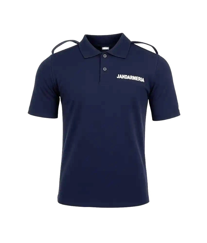 Tricou Polo Jandarmerie bleumarin cu epoleți – vedere frontală