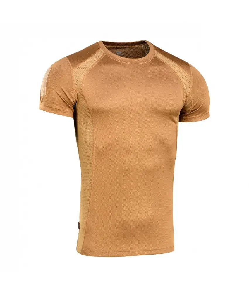 Detalii material tricou tactic Coyote din poliester